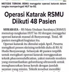 Operasi Katarak RSMU Diikuti 48 Pasien