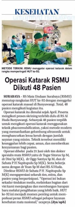 Operasi Katarak RSMU Diikuti 48 Pasien